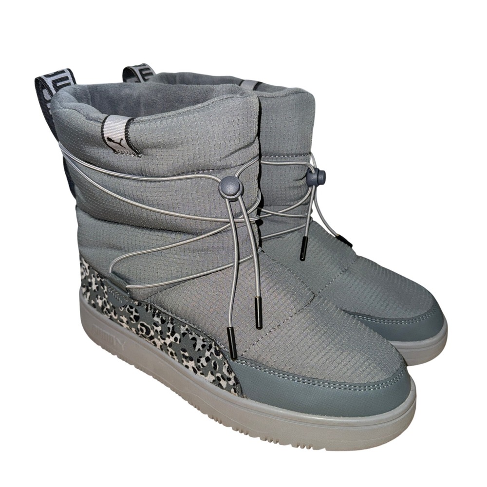 Puma Snowbae Winter Boots Womens 8.5 Pre-Owned Snow Boots Grey Leopard 398890-02